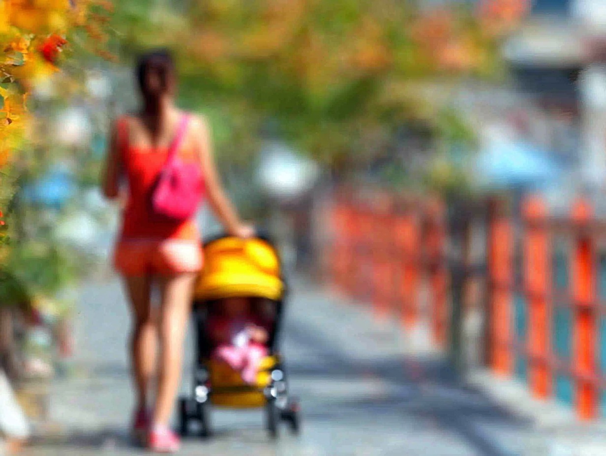 mother with stroller