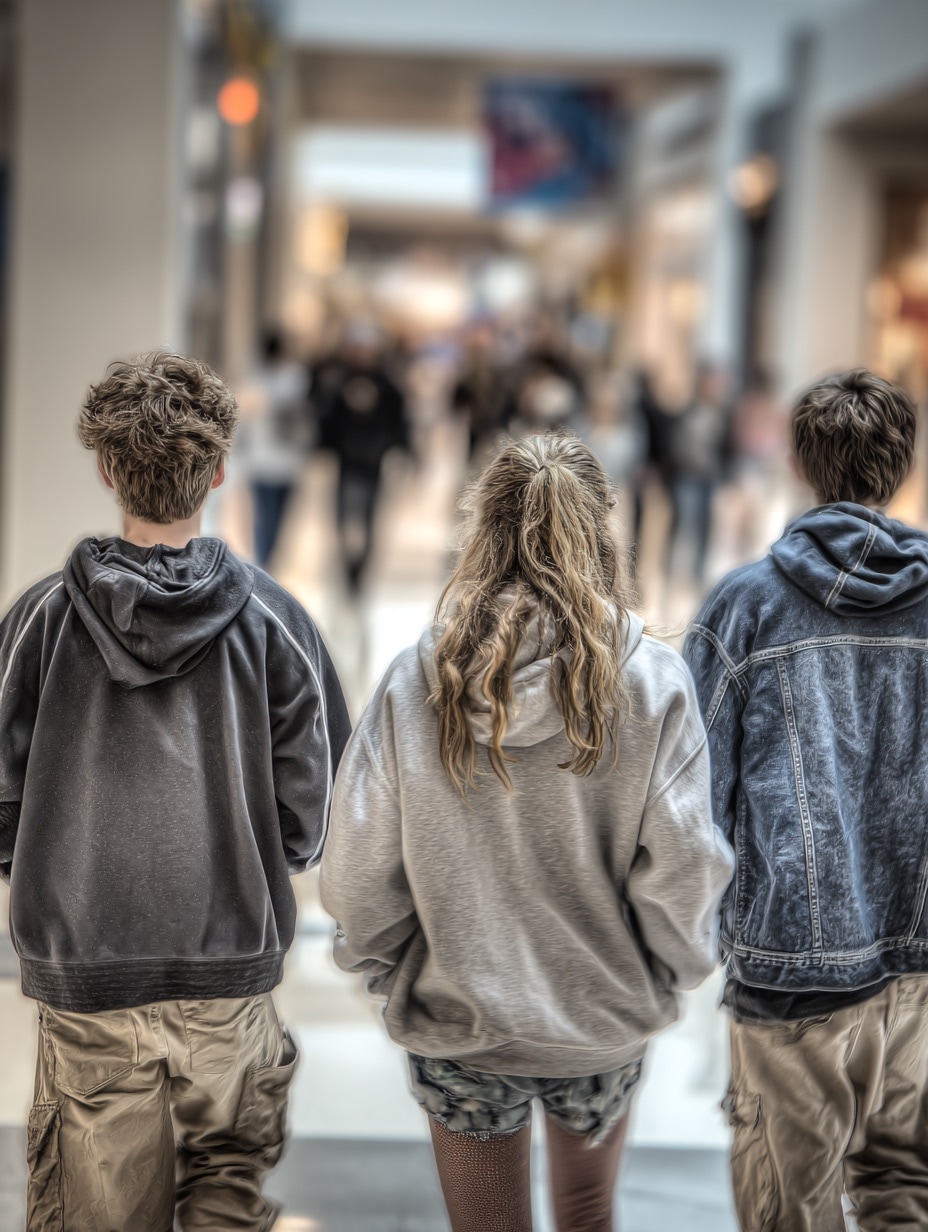 teens at a mall